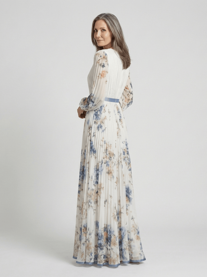 Lavinia™ neck floral maxi dress by Emma & Rose Cape Town featuring a flowing fabric and floral pattern, perfect for summer wear.
