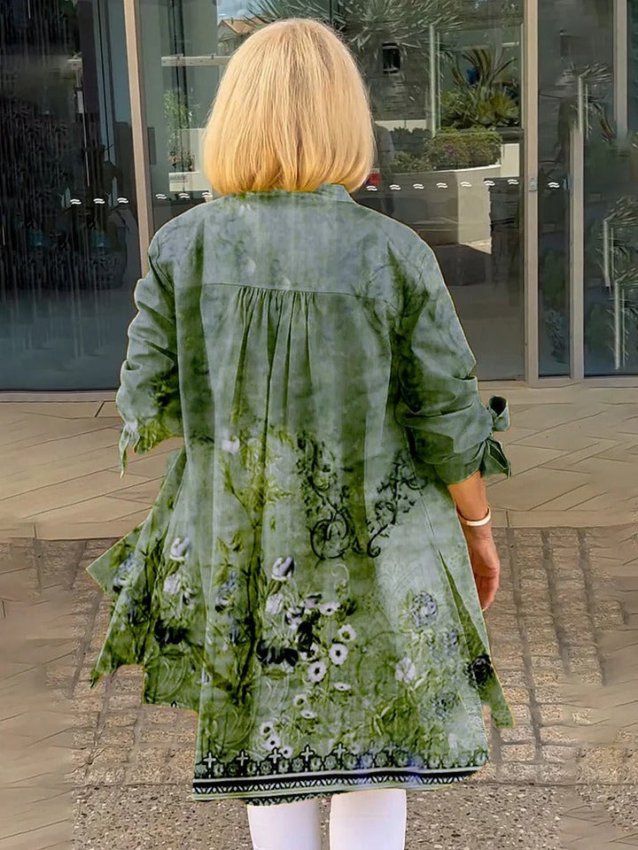 LINDA – ELEGANT FLORAL BUTTON SHIRT