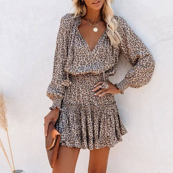 Leopard Print Midi Dress - Elena Harper