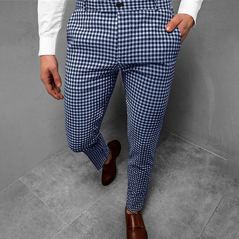 Gareth Tailored Check Trousers, view 3 - Elena Harper