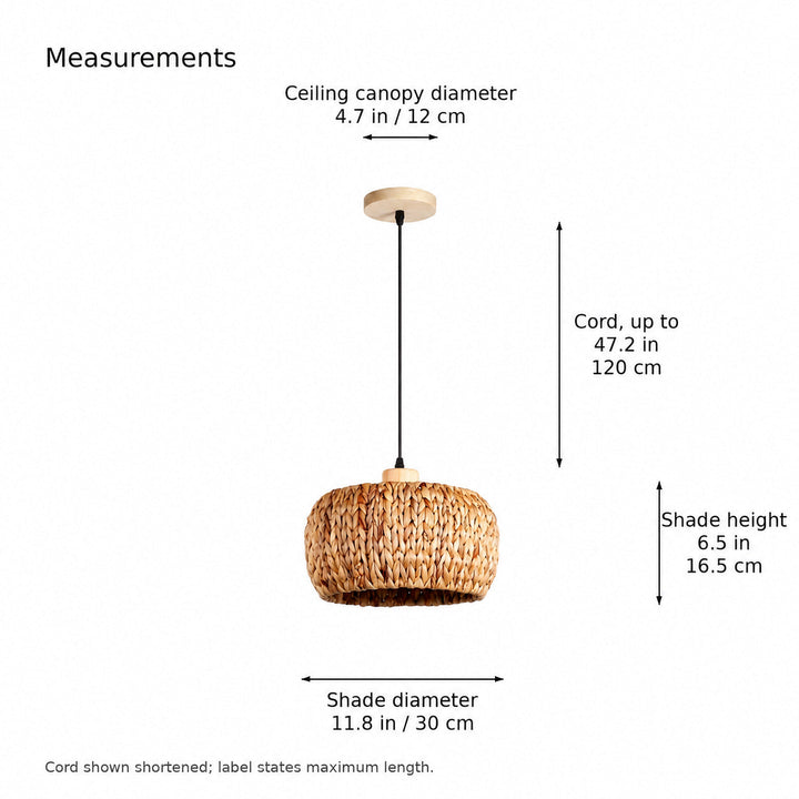 Fallow Woven Drum Pendant Light, view 4 - Elena Harper