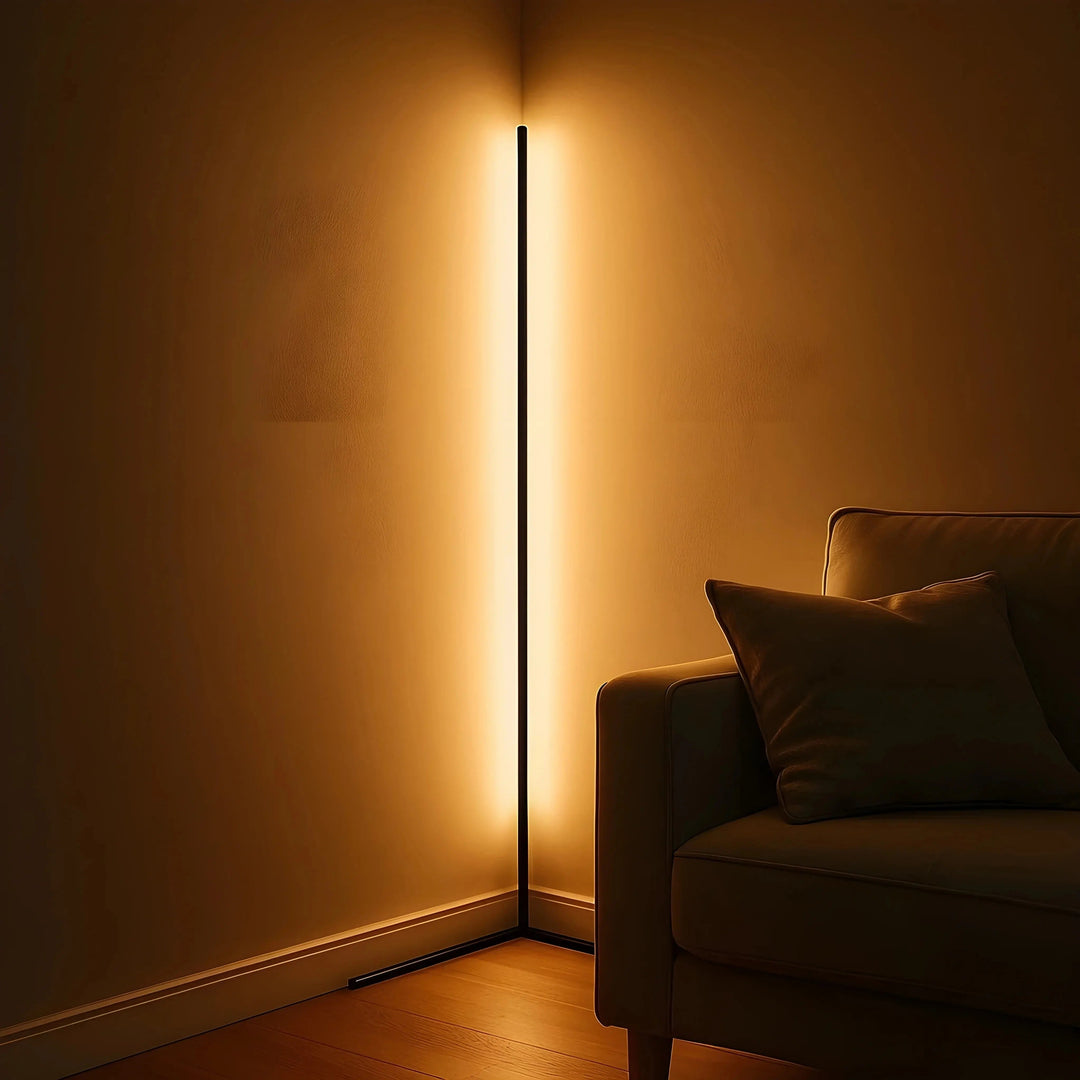 Dimmable LED Corner Floor Lamp With Remote Control