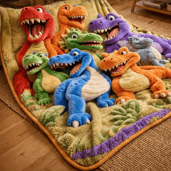 Dino Dream Blanket Ultra Cuddly and Playful Comfort, view 2 - Elena Harper