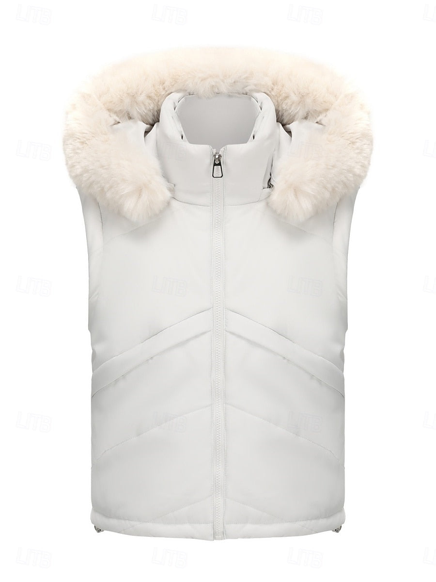 Short Women's Parka with Removable Hood - Warm and Practical