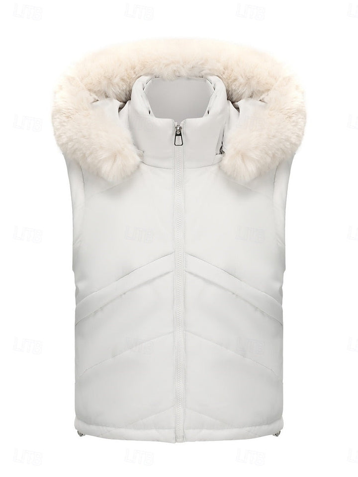 Short Women's Parka with Removable Hood - Warm and Practical
