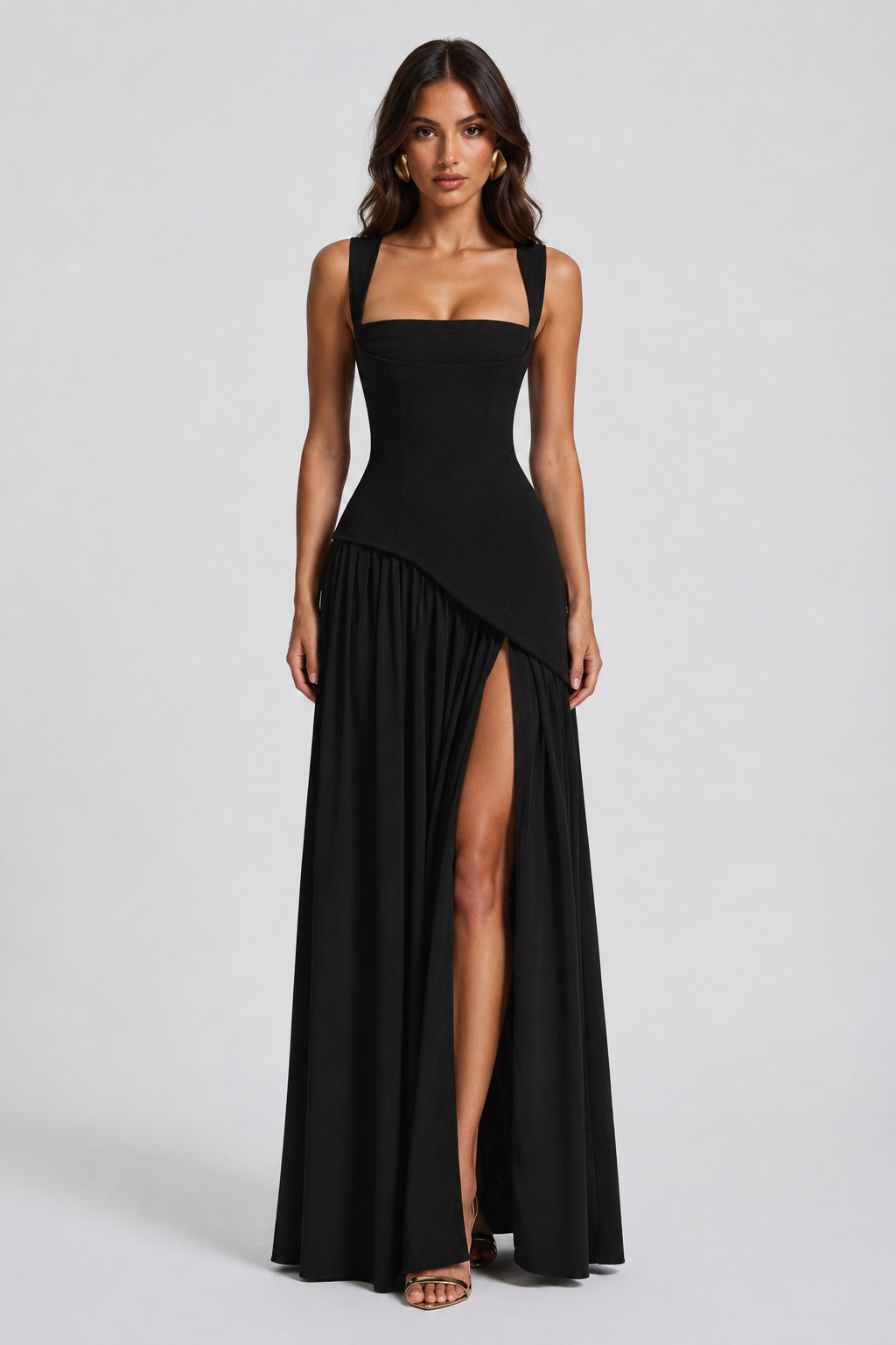 Women's Draped Maxi Dress - Effortless Summer Style