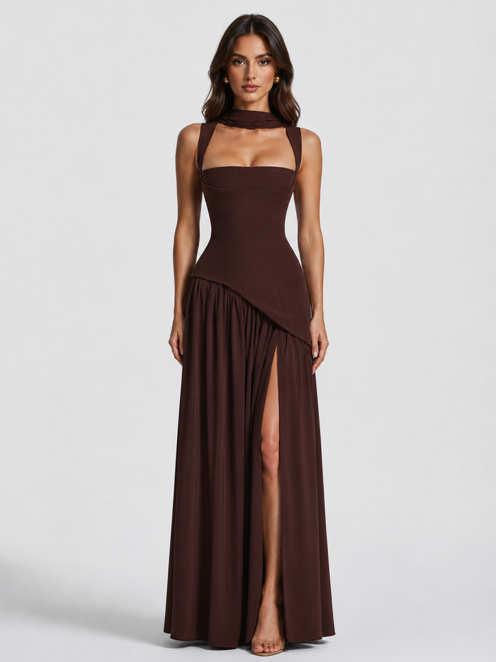 Women's Draped Maxi Dress - Effortless Summer Style