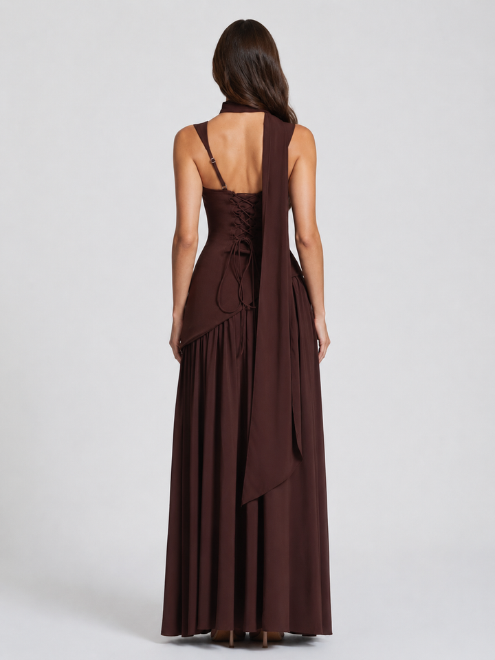 Women's Draped Maxi Dress - Effortless Summer Style