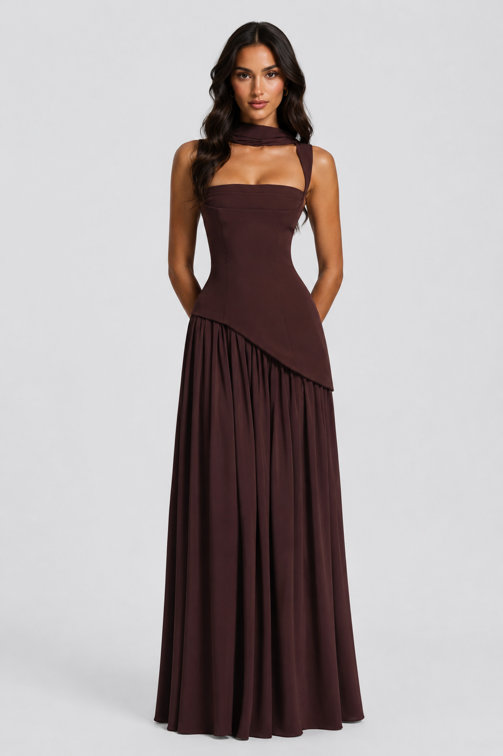 Women's Draped Maxi Dress - Effortless Summer Style