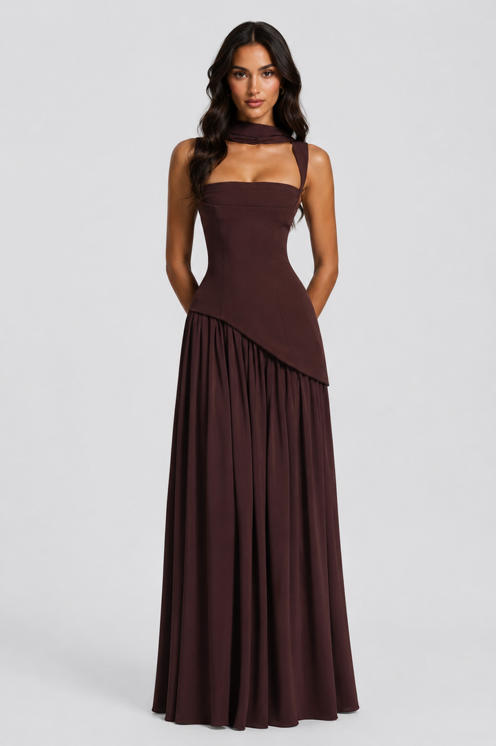 Women's Draped Maxi Dress - Effortless Summer Style