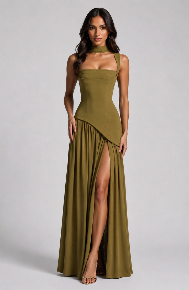 Women's Draped Maxi Dress - Effortless Summer Style