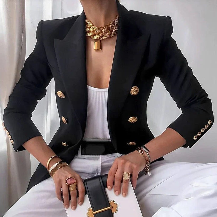 Double-Breasted Blazer with Lapels for Women