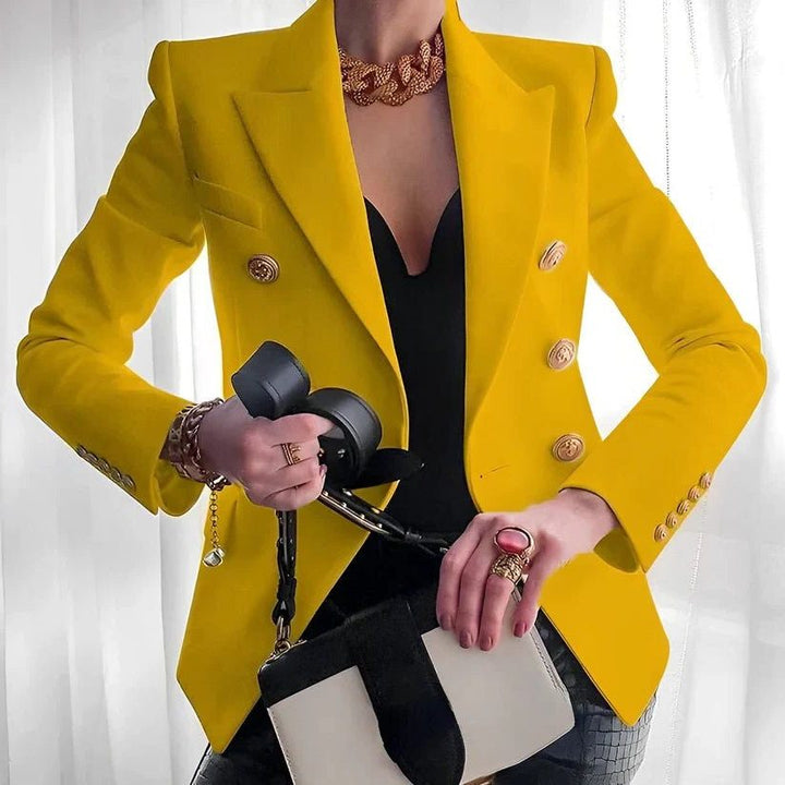 Double-Breasted Blazer with Lapels for Women