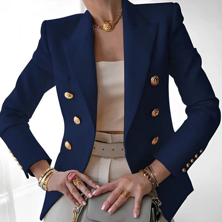 Double-Breasted Blazer with Lapels for Women