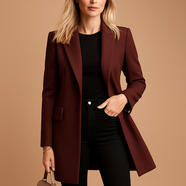 Women's Tailored Long Trench Coat Beige Cotton, Ideal for Spring and Autumn Outfits, view 3 - Elena Harper