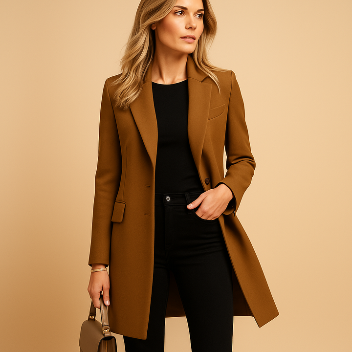 Women's Tailored Long Trench Coat Beige Cotton, Ideal for Spring and Autumn Outfits - Elena Harper
