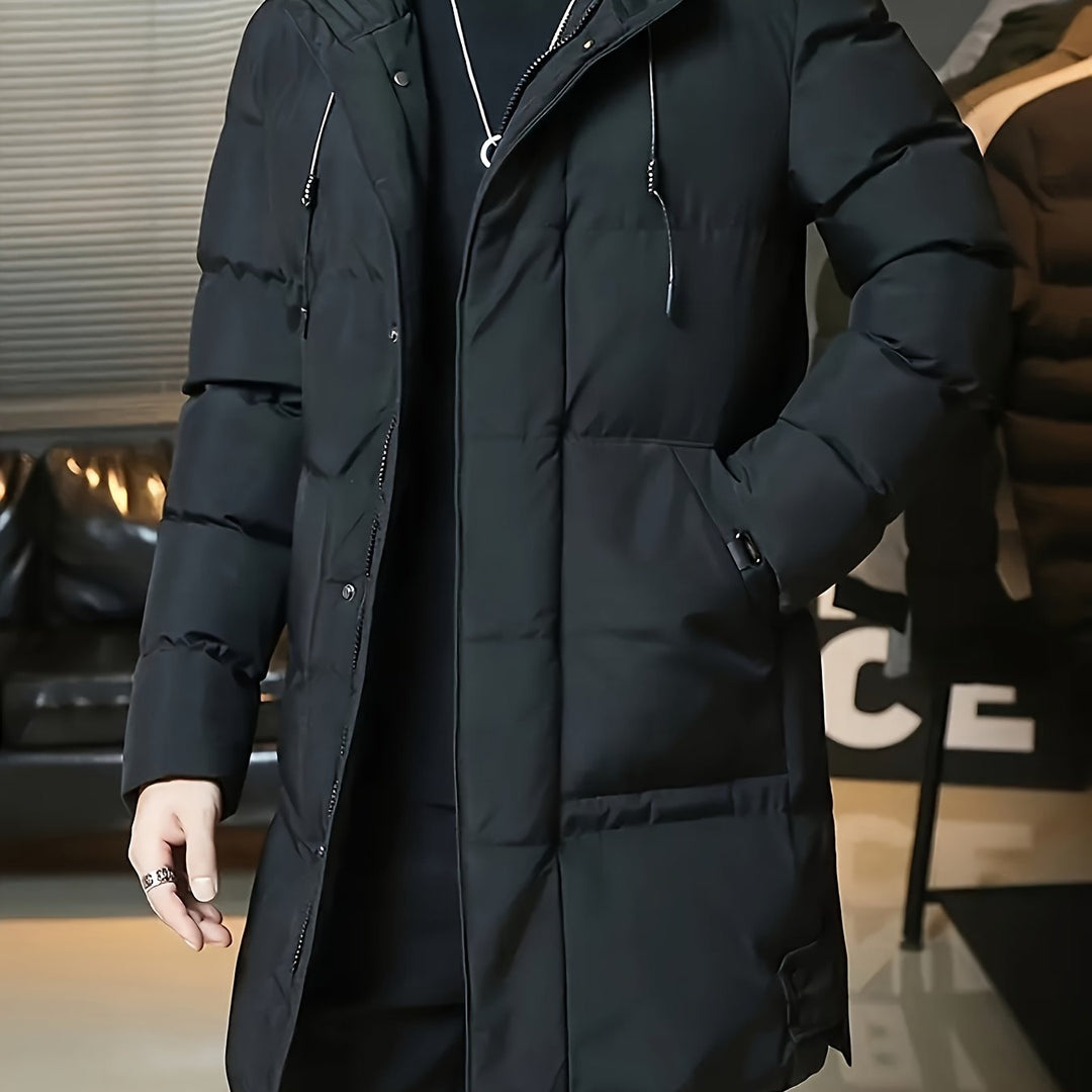 Antoine - Elegant Long Down Jacket with Hood