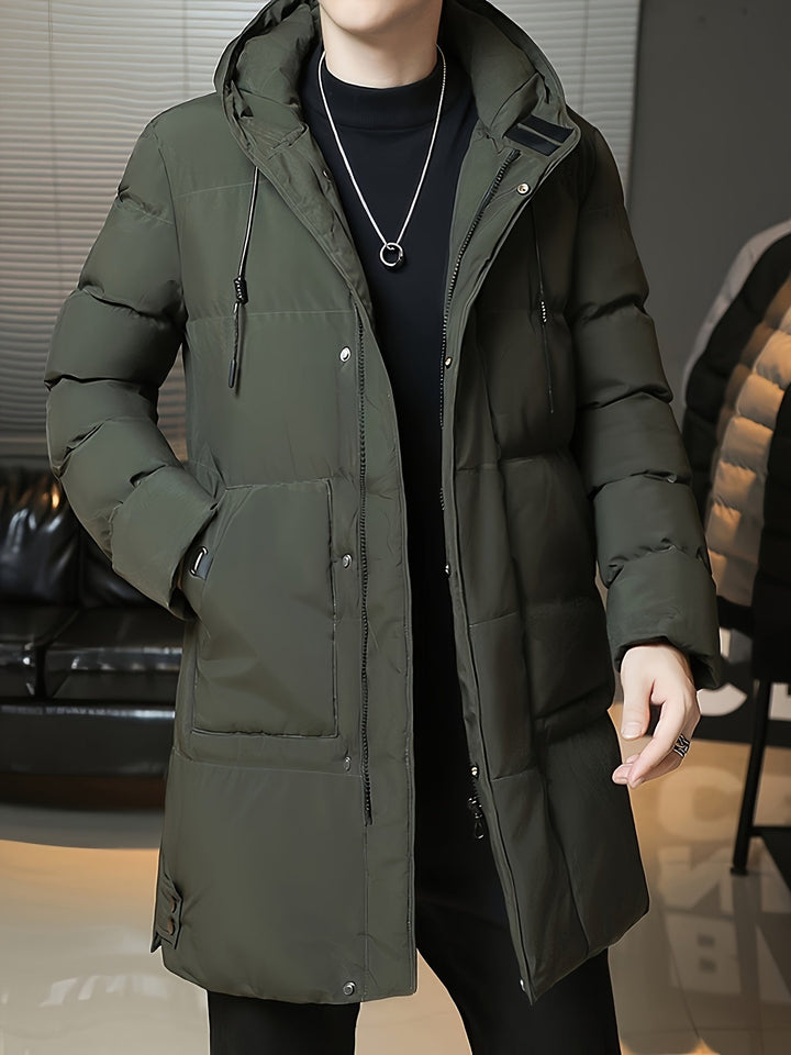 Antoine - Elegant Long Down Jacket with Hood