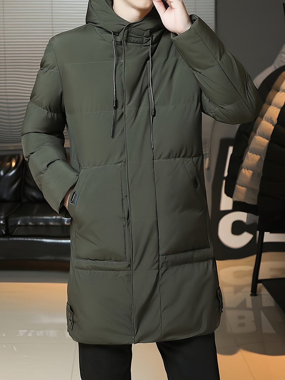 Antoine - Elegant Long Down Jacket with Hood