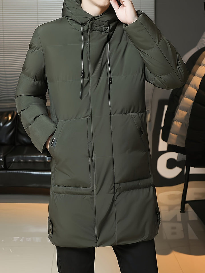 Antoine - Elegant Long Down Jacket with Hood