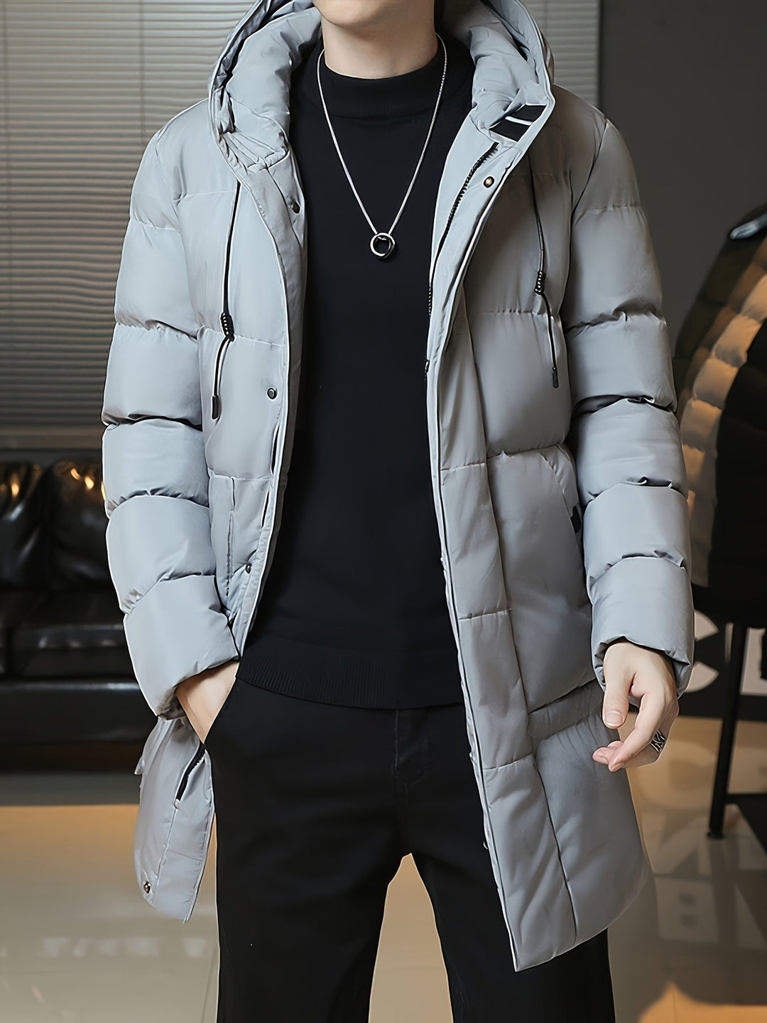 Antoine - Elegant Long Down Jacket with Hood