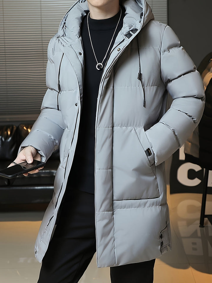 Antoine - Elegant Long Down Jacket with Hood