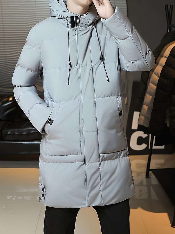 Antoine - Elegant Long Down Jacket with Hood