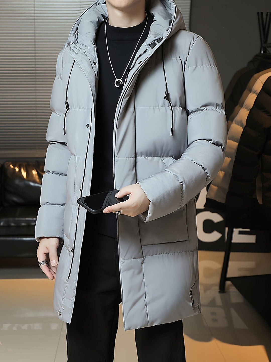 Antoine - Elegant Long Down Jacket with Hood