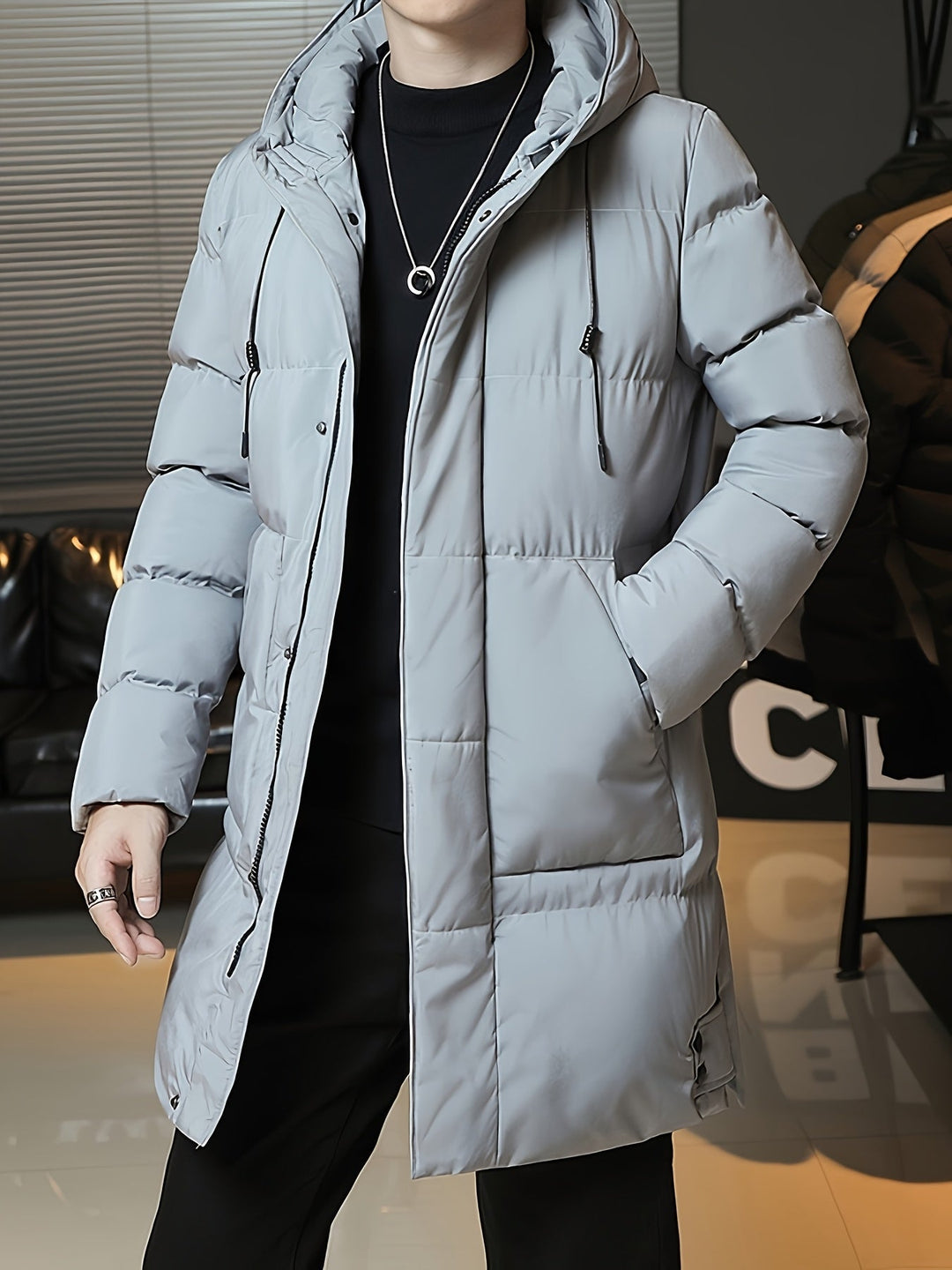 Antoine - Elegant Long Down Jacket with Hood