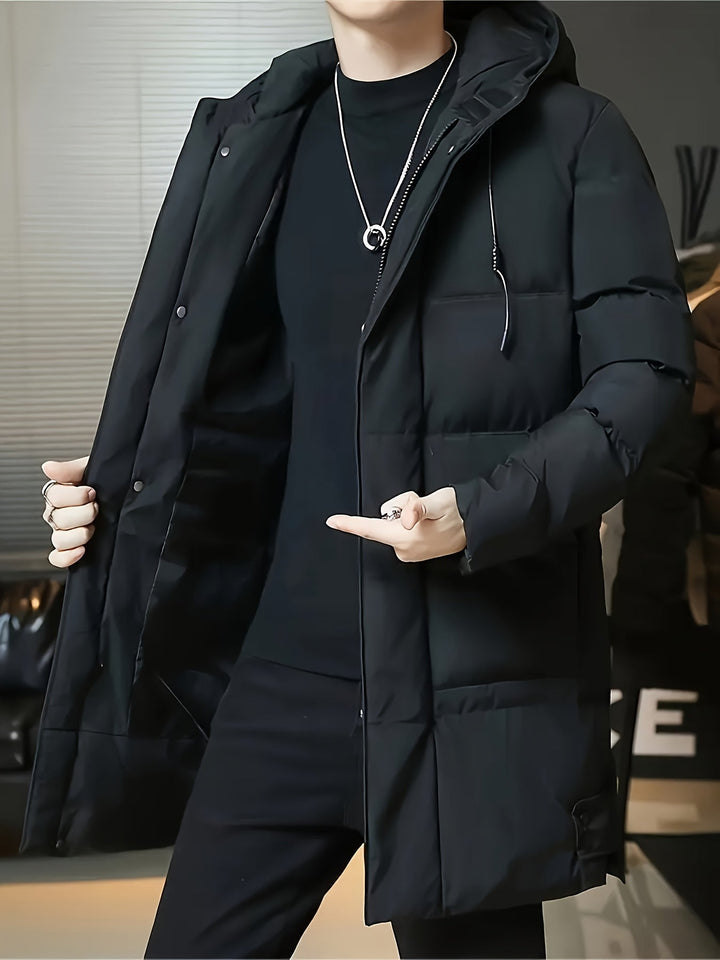Antoine - Elegant Long Down Jacket with Hood