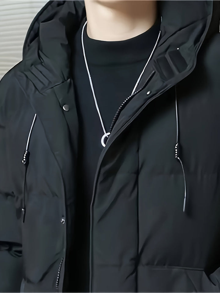 Antoine - Elegant Long Down Jacket with Hood