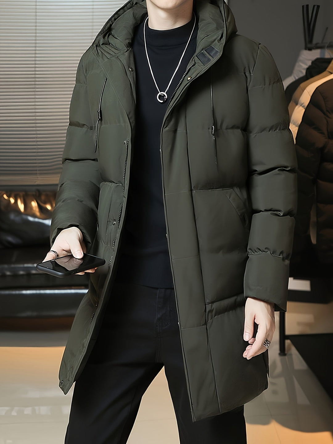 Antoine - Elegant Long Down Jacket with Hood