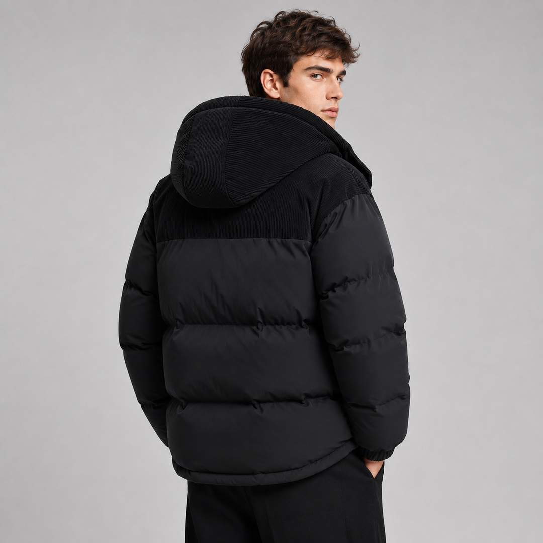 Men's Oversized Padded Jacket with Hood