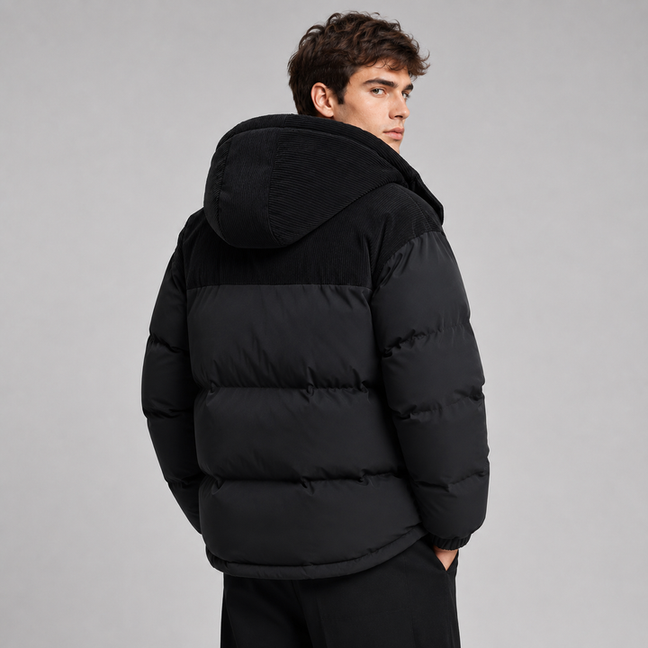 Men's Oversized Padded Jacket with Hood