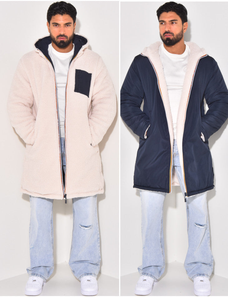 Thierry - Chic Long Sherpa Hooded Coat