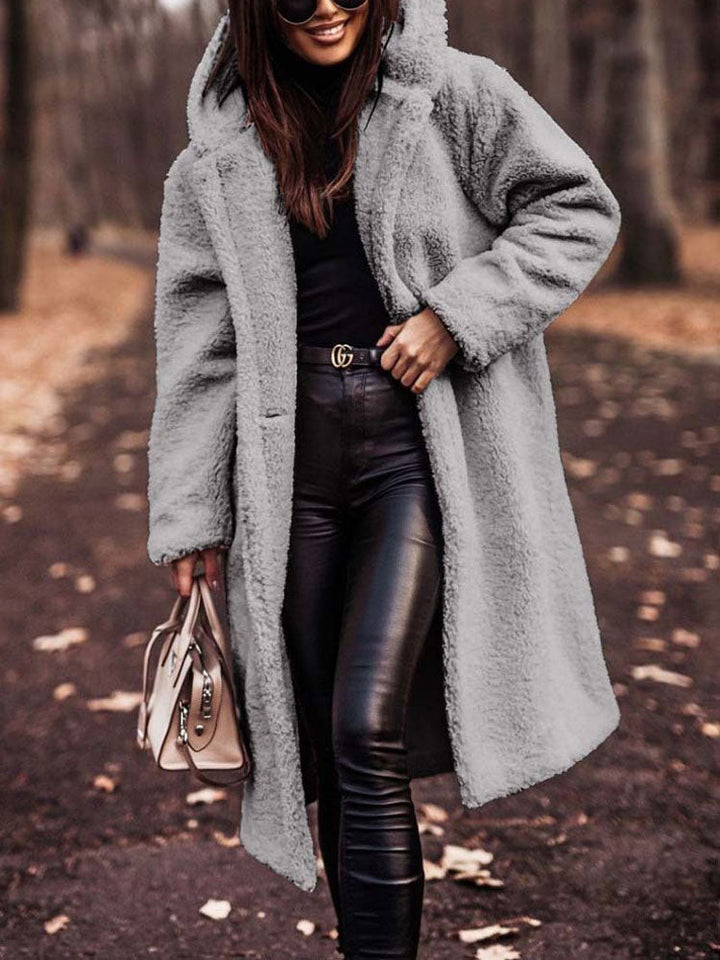 Stéphanie - Elegant Long Sherpa Coat