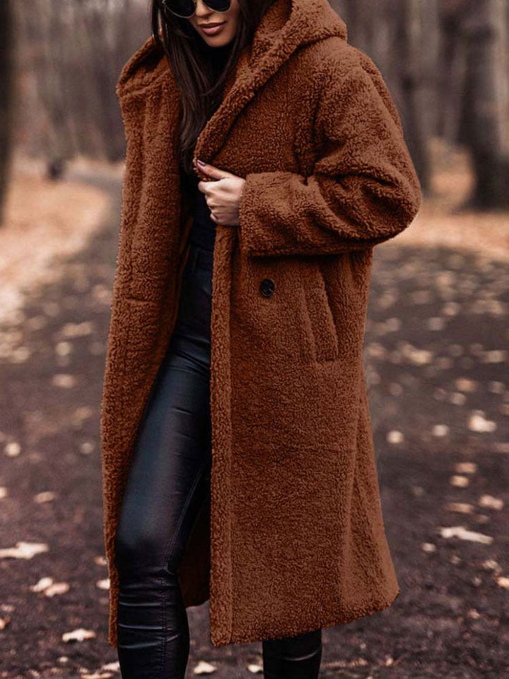 Stéphanie - Chic Long Sherpa Coat