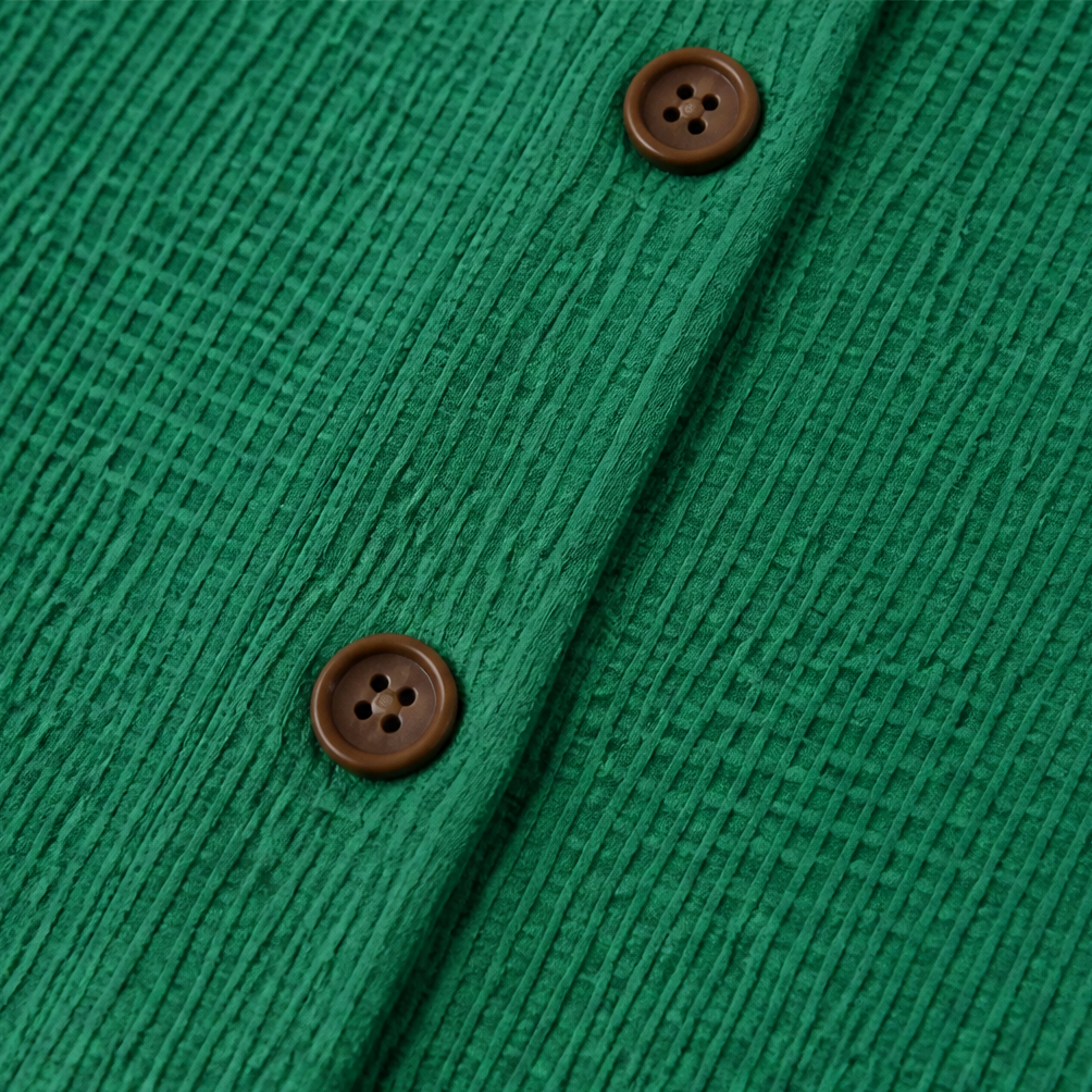 Draperau Waffle-Knit Asymmetric Placket Top - Elena Harper