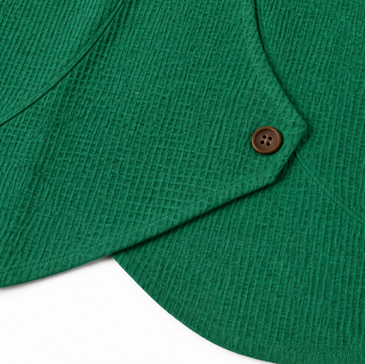 Draperau Waffle-Knit Asymmetric Placket Top - Elena Harper