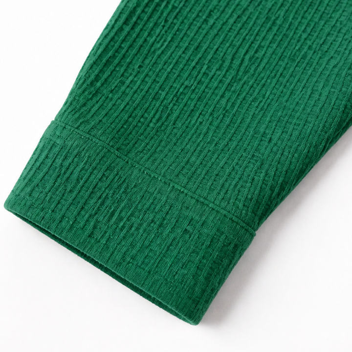 Draperau Waffle-Knit Asymmetric Placket Top - Elena Harper