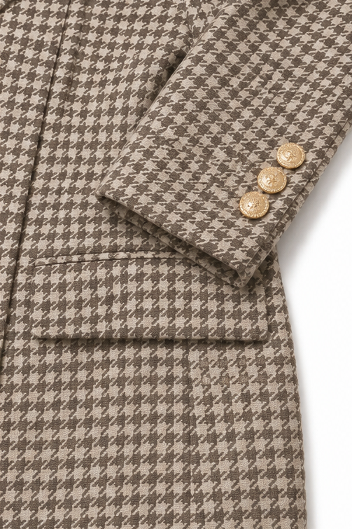 Composure Plaid Double-Breasted Blazer & Wide-Leg Pants Set - Elena Harper