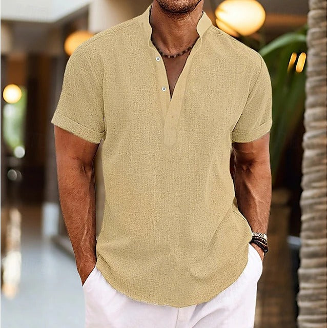 LAURENT MONACO | TEXTURED POPOVER SHIRT FOR MEN