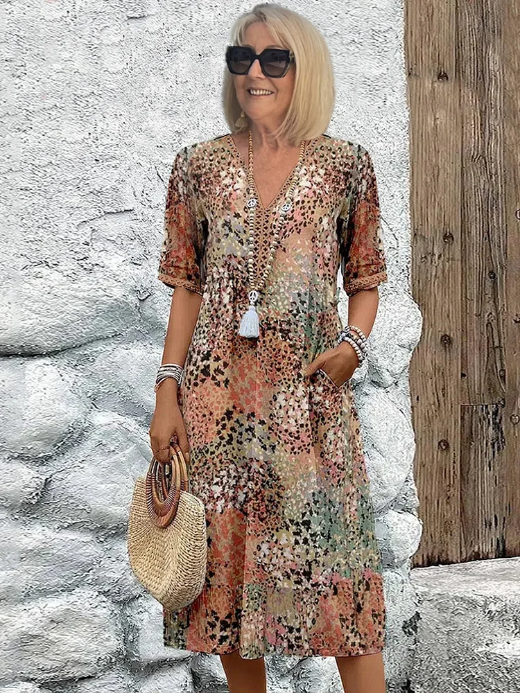Layla Vibrant Midi Dress - Elena Harper