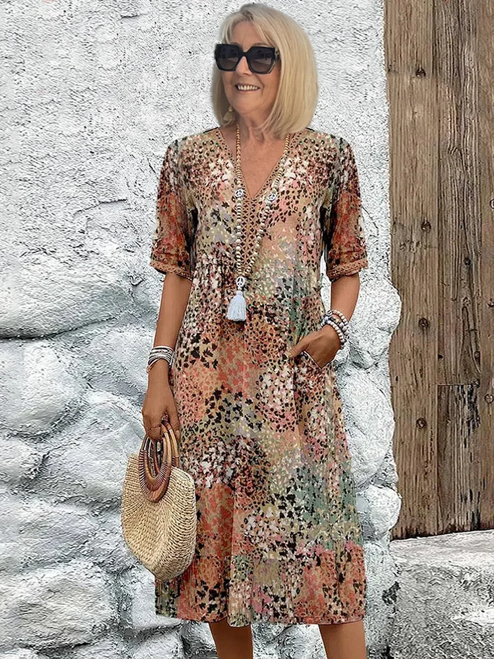 Layla Vibrant Midi Dress - Elena Harper