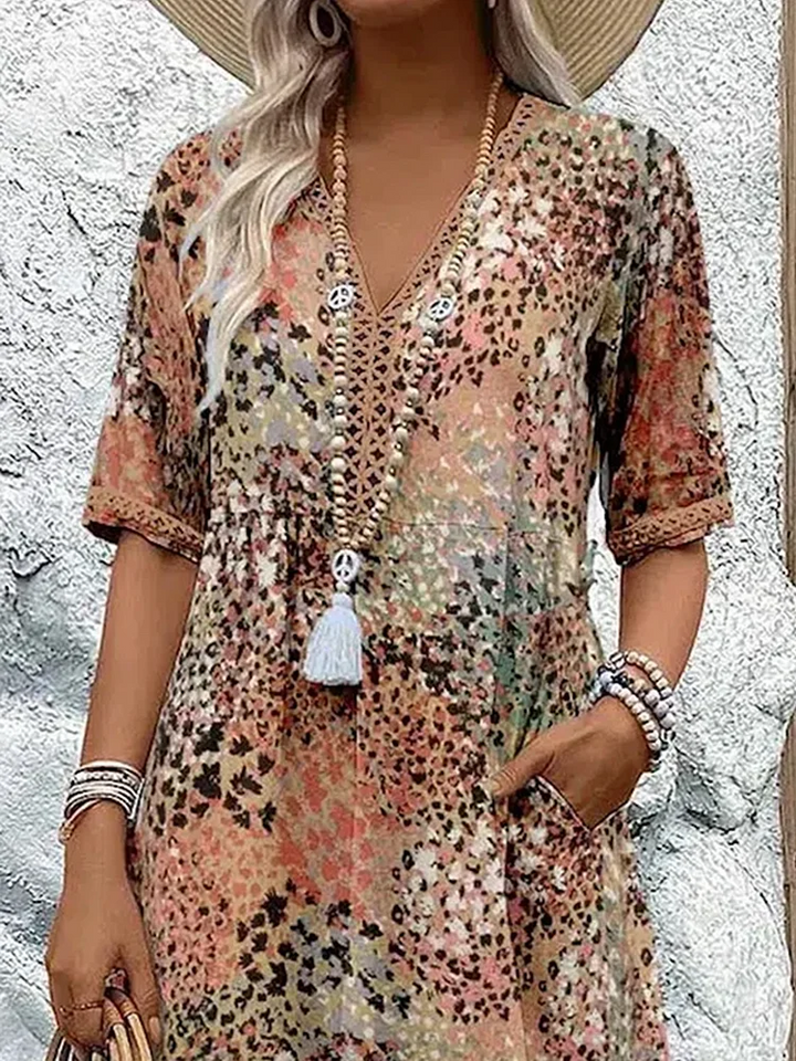 Dakota Vibrant Floral Print Dress, view 2 - Elena Harper