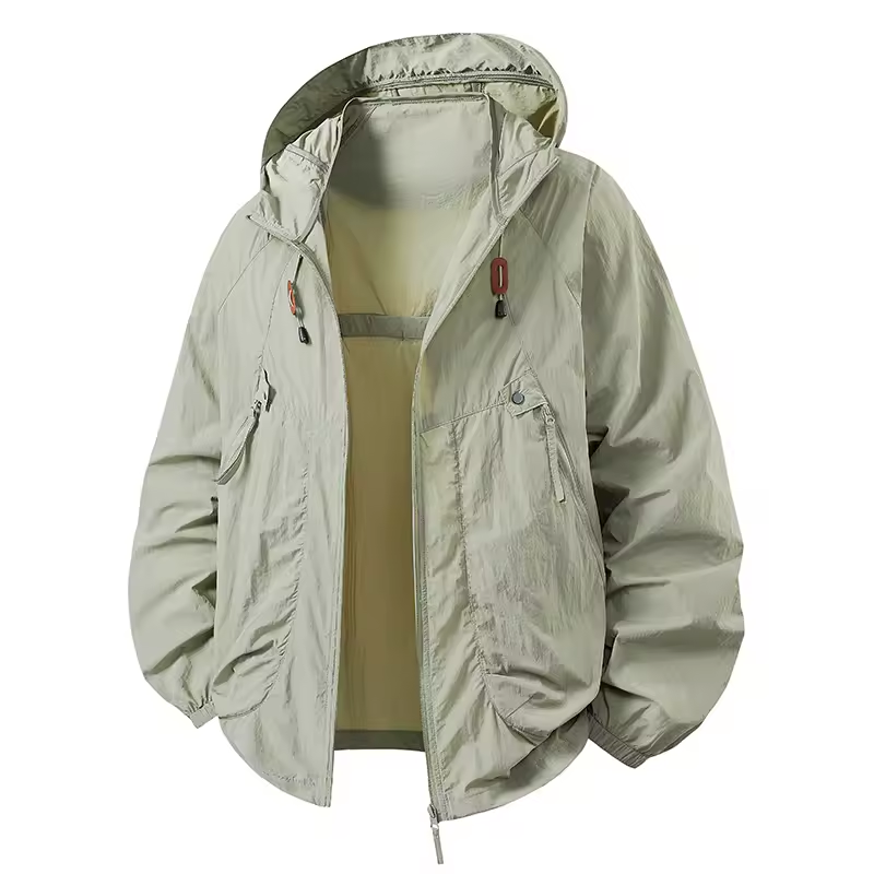 Men's Outdoor Hooded Jacket Premium Lightweight Windbreaker, view 10 - Elena Harper