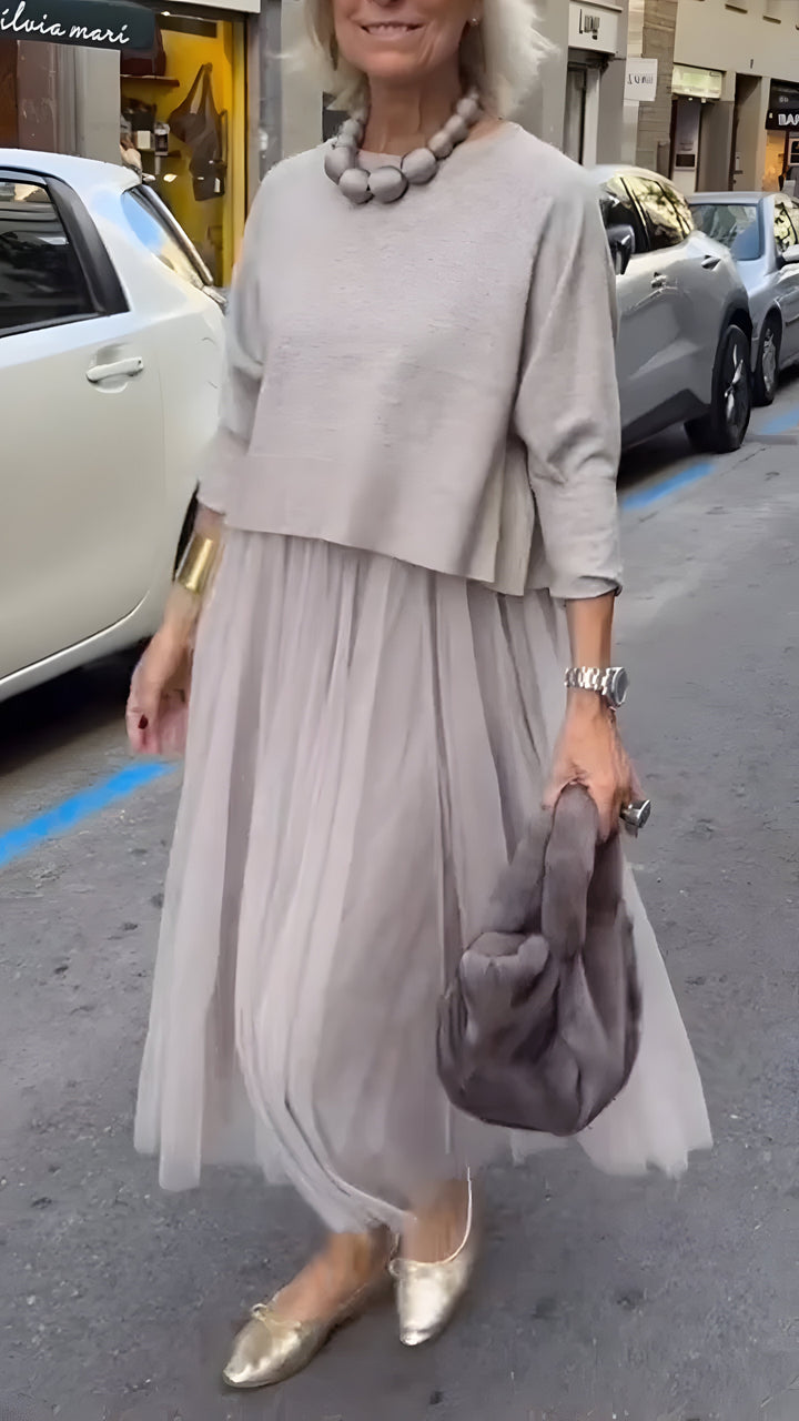 Rosa™ | Elegant Layered Midi Dress