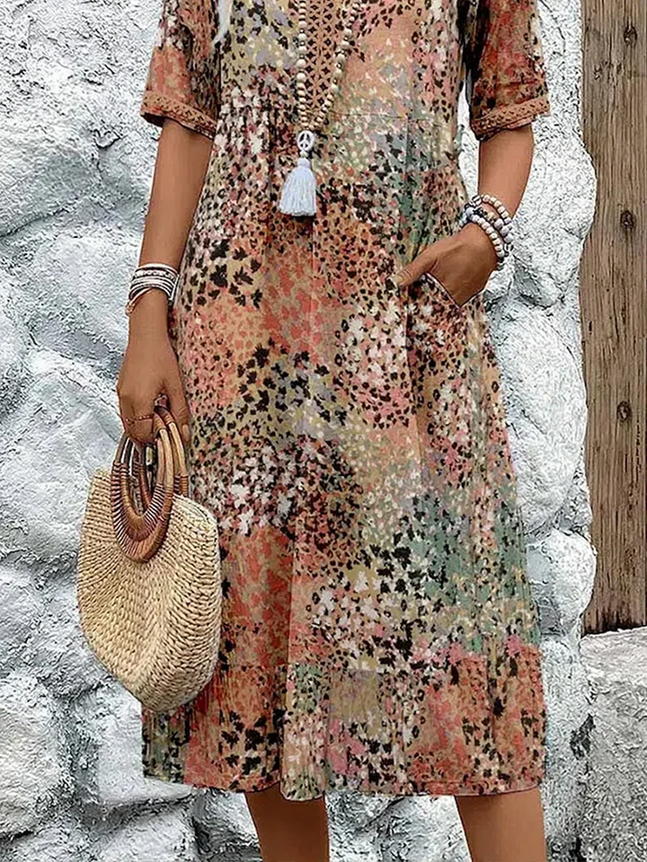 Layla Vibrant Midi Dress - Elena Harper