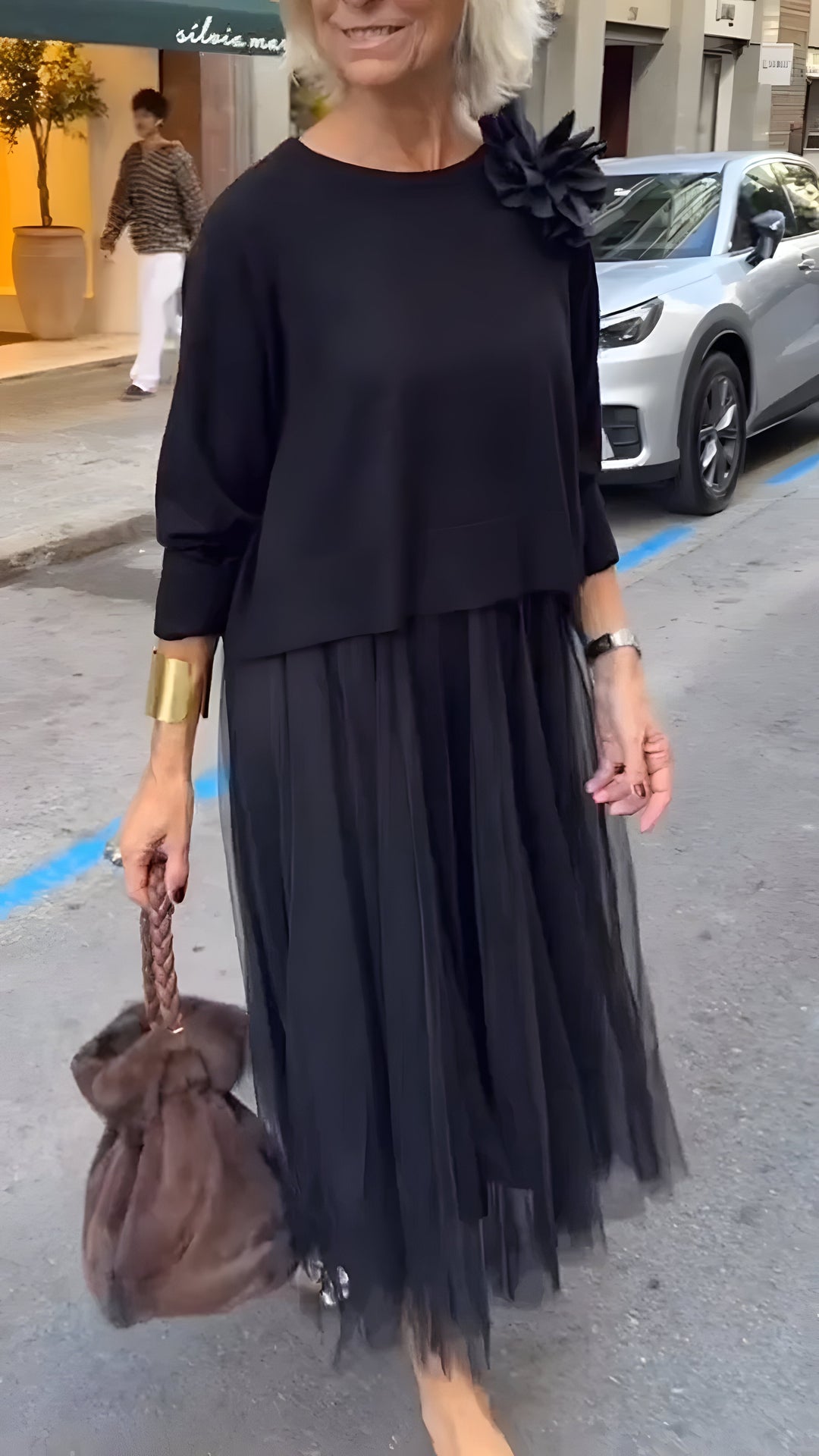Rosa™ | Elegant Layered Midi Dress