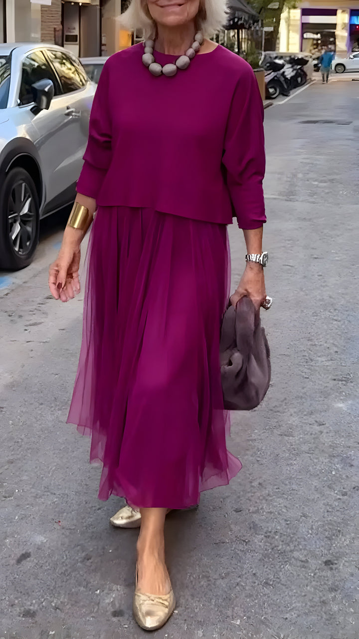 Rosa™ | Elegant Layered Midi Dress